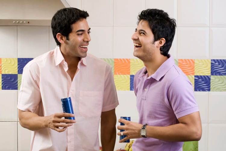 two mens laughing