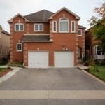 house front with garages