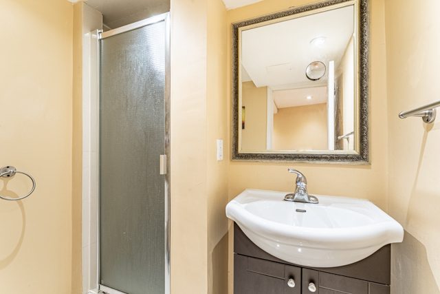 Bathroom with standup shower in the basement at 14 White Rd, Brampton