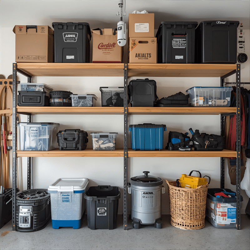 Decluttering example for downsizing: organized items ready to sort